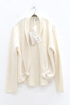 SWAYING 25 Autumn and Winter Lapel Twisted Cashmere Blend Cardigan SW-SW25AW1T33C1S2-BAI White